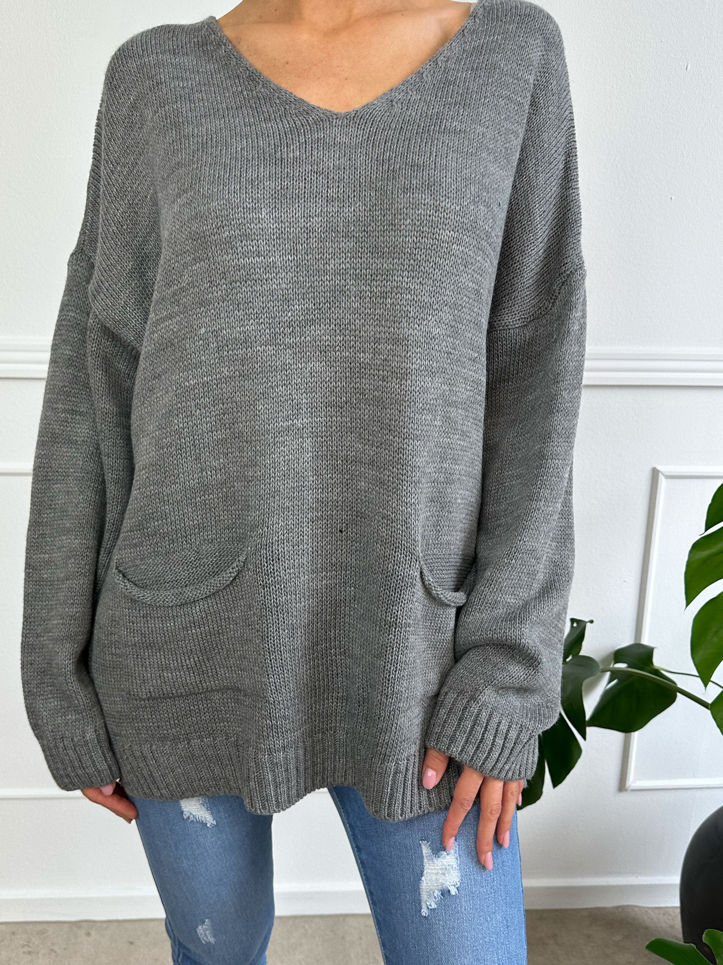 Shaima - Simpel oversized tröja med fickor